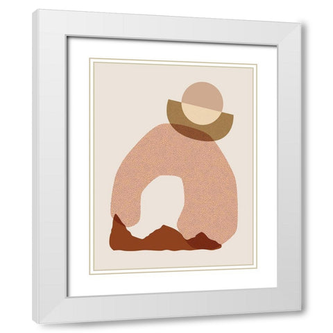 Mid Century Boho 7 White Modern Wood Framed Art Print with Double Matting by Urban Epiphany