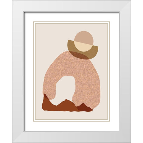 Mid Century Boho 7 White Modern Wood Framed Art Print with Double Matting by Urban Epiphany