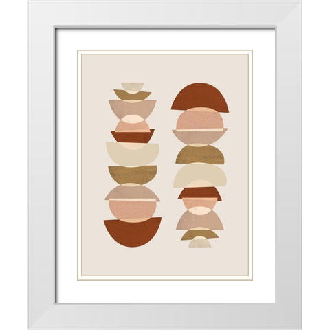 Mid Century Boho 8 White Modern Wood Framed Art Print with Double Matting by Urban Epiphany