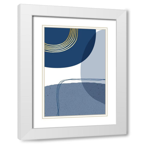 Mid Century Modern Lines 1 White Modern Wood Framed Art Print with Double Matting by Urban Epiphany