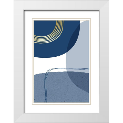 Mid Century Modern Lines 1 White Modern Wood Framed Art Print with Double Matting by Urban Epiphany