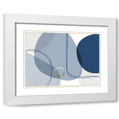 Mid Century Modern Lines 2 White Modern Wood Framed Art Print with Double Matting by Urban Epiphany