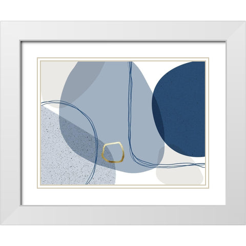 Mid Century Modern Lines 2 White Modern Wood Framed Art Print with Double Matting by Urban Epiphany