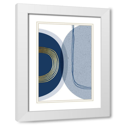Mid Century Modern Lines 3 White Modern Wood Framed Art Print with Double Matting by Urban Epiphany
