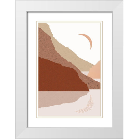 Boho Reflection 1 White Modern Wood Framed Art Print with Double Matting by Urban Epiphany