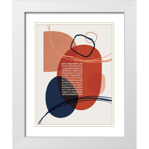 Abstract Red Clay White Modern Wood Framed Art Print with Double Matting by Urban Epiphany