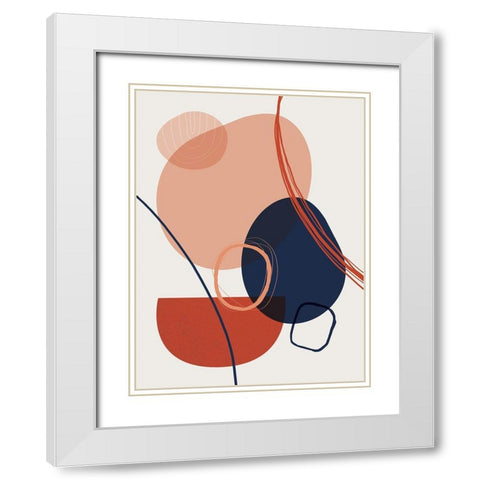 Abstract Red Clay 2 White Modern Wood Framed Art Print with Double Matting by Urban Epiphany