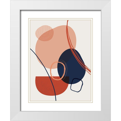 Abstract Red Clay 2 White Modern Wood Framed Art Print with Double Matting by Urban Epiphany