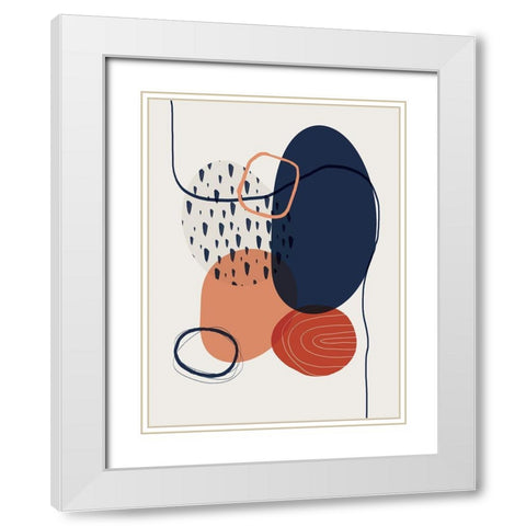 Abstract Red Clay 3 White Modern Wood Framed Art Print with Double Matting by Urban Epiphany