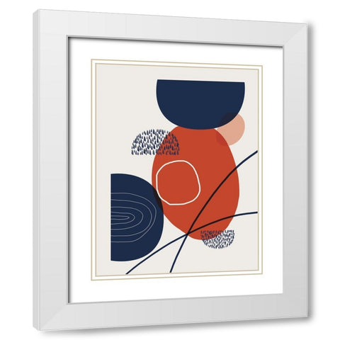 Abstract Red Clay 4 White Modern Wood Framed Art Print with Double Matting by Urban Epiphany