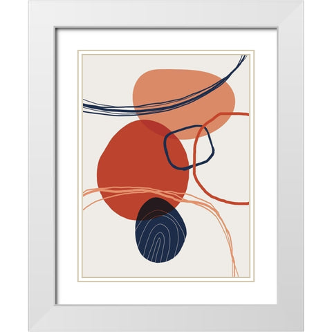 Abstract Red Clay 5 White Modern Wood Framed Art Print with Double Matting by Urban Epiphany