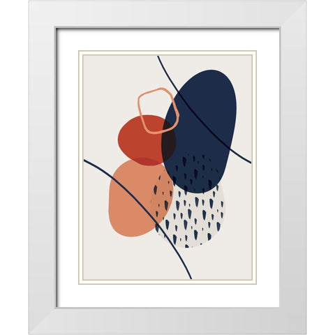 Abstract Red Clay 6 White Modern Wood Framed Art Print with Double Matting by Urban Epiphany