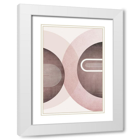 MidCentury Arches Pink Burgundy 2 White Modern Wood Framed Art Print with Double Matting by Urban Epiphany