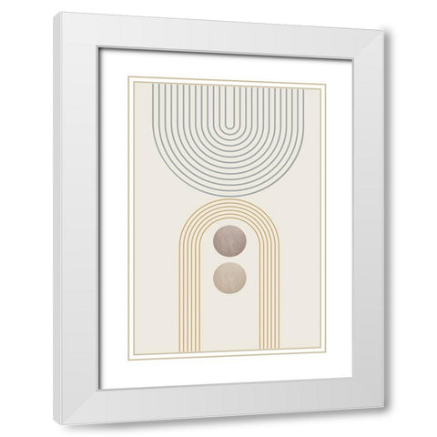 Mid Century Minimalist Boho 1 White Modern Wood Framed Art Print with Double Matting by Urban Epiphany