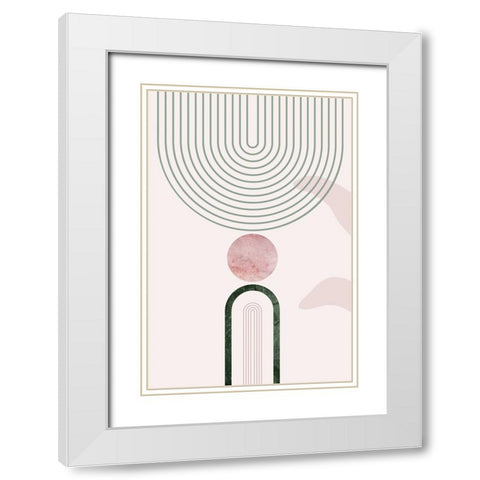 Mid Century Palm Springs 1 White Modern Wood Framed Art Print with Double Matting by Urban Epiphany