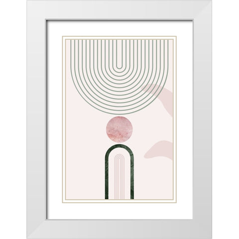 Mid Century Palm Springs 1 White Modern Wood Framed Art Print with Double Matting by Urban Epiphany