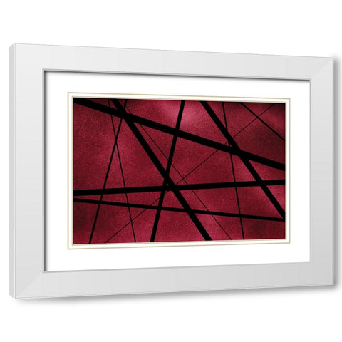 Geometric Lines 1 White Modern Wood Framed Art Print with Double Matting by Urban Epiphany