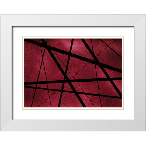 Geometric Lines 1 White Modern Wood Framed Art Print with Double Matting by Urban Epiphany