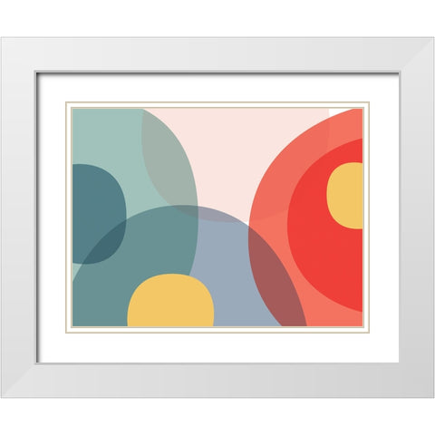 Happy Colours 2 White Modern Wood Framed Art Print with Double Matting by Urban Epiphany