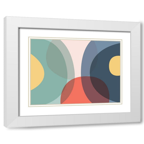 Happy Colours 3 White Modern Wood Framed Art Print with Double Matting by Urban Epiphany