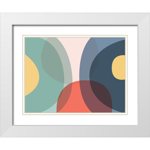 Happy Colours 3 White Modern Wood Framed Art Print with Double Matting by Urban Epiphany