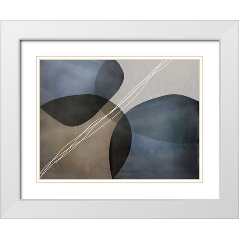 Organic Shapes 3 White Modern Wood Framed Art Print with Double Matting by Urban Epiphany