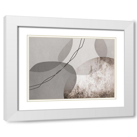 Organic Shapes 4 White Modern Wood Framed Art Print with Double Matting by Urban Epiphany