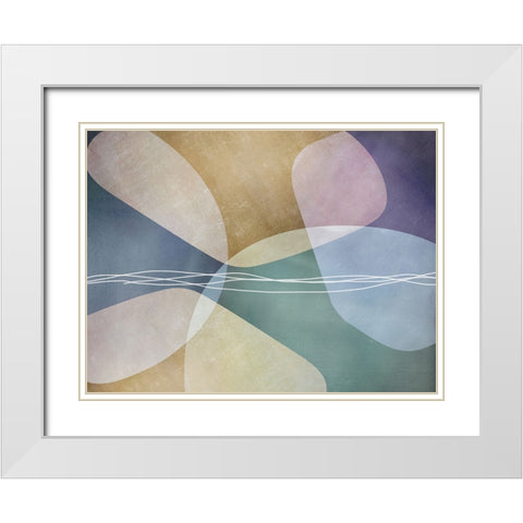 Colorful Organic Shapes 1 White Modern Wood Framed Art Print with Double Matting by Urban Epiphany