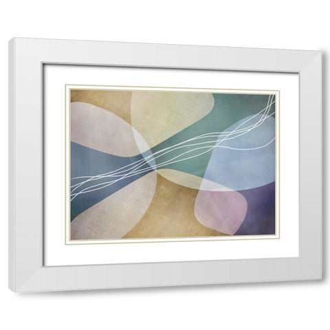 Colorful Organic Shapes 2 White Modern Wood Framed Art Print with Double Matting by Urban Epiphany