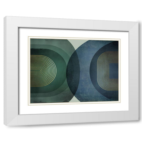 Merging Entities 2 White Modern Wood Framed Art Print with Double Matting by Urban Epiphany