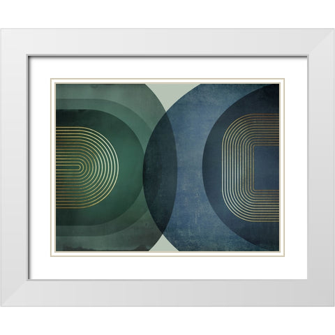 Merging Entities 2 White Modern Wood Framed Art Print with Double Matting by Urban Epiphany