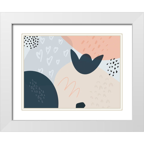 Enlightened Abstract 1 White Modern Wood Framed Art Print with Double Matting by Urban Epiphany