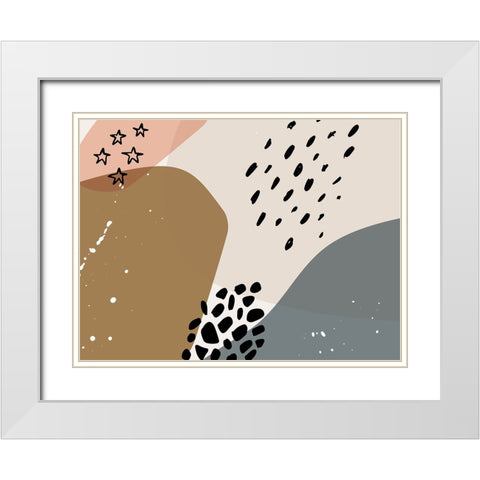 Enlightened Abstract 3 White Modern Wood Framed Art Print with Double Matting by Urban Epiphany