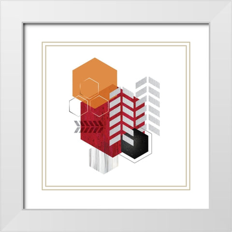 Hot Geo 1 White Modern Wood Framed Art Print with Double Matting by Urban Epiphany