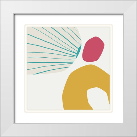 Minimalist Playful 2 White Modern Wood Framed Art Print with Double Matting by Urban Epiphany