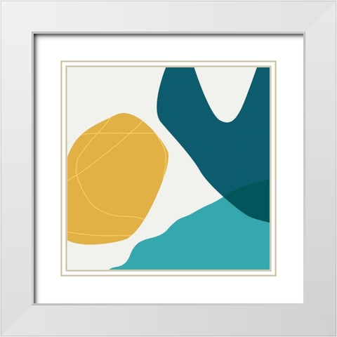 Minimalist Playful 3 White Modern Wood Framed Art Print with Double Matting by Urban Epiphany