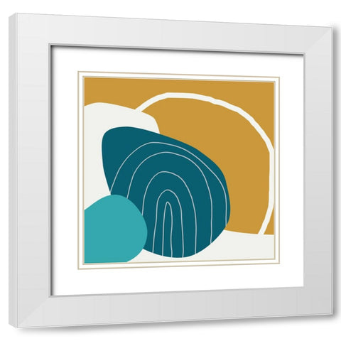 Minimalist Playful 5 White Modern Wood Framed Art Print with Double Matting by Urban Epiphany