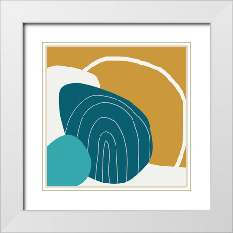 Minimalist Playful 5 White Modern Wood Framed Art Print with Double Matting by Urban Epiphany