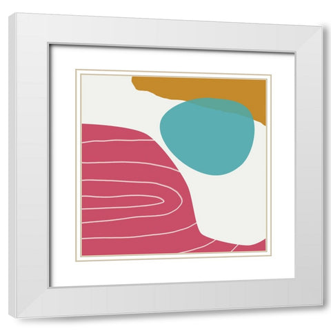 Minimalist Playful 6 White Modern Wood Framed Art Print with Double Matting by Urban Epiphany