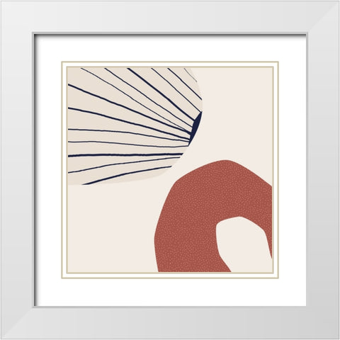 Minimalist Shapes 1 White Modern Wood Framed Art Print with Double Matting by Urban Epiphany