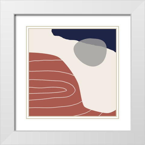 Minimalist Shapes 5 White Modern Wood Framed Art Print with Double Matting by Urban Epiphany