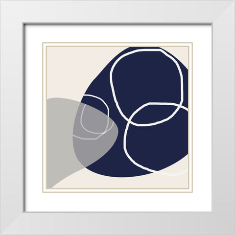 Minimalist Shapes 6 White Modern Wood Framed Art Print with Double Matting by Urban Epiphany