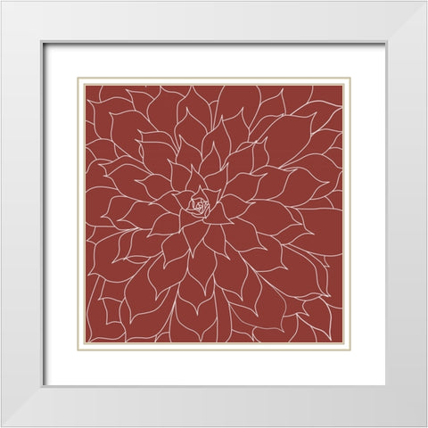 Succulent Red Earth White Modern Wood Framed Art Print with Double Matting by Urban Epiphany