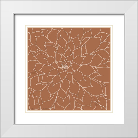 Succulent Spice White Modern Wood Framed Art Print with Double Matting by Urban Epiphany