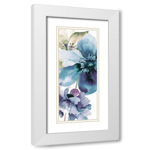 Icy Petals White Modern Wood Framed Art Print with Double Matting by Brown, Victoria