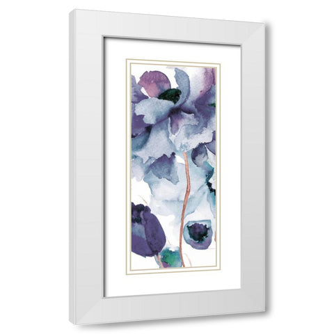 Icy Petals 2 White Modern Wood Framed Art Print with Double Matting by Brown, Victoria