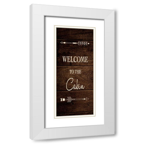 Welcome Cabin White Modern Wood Framed Art Print with Double Matting by Brown, Victoria