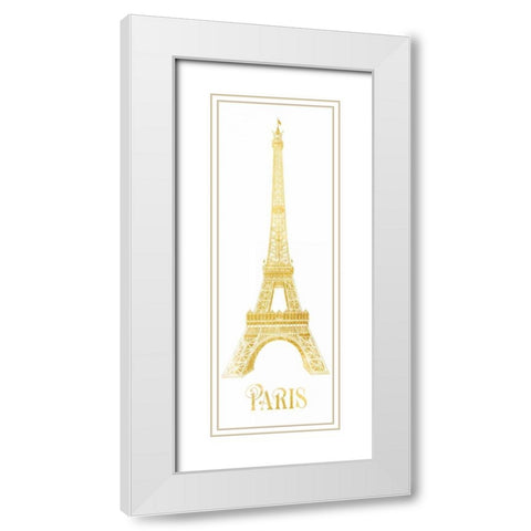 Gold Foil Paris White Modern Wood Framed Art Print with Double Matting by Brown,Victoria