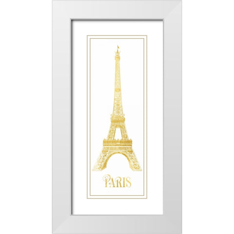 Gold Foil Paris White Modern Wood Framed Art Print with Double Matting by Brown,Victoria