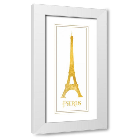 Gold Paris Silhouettes White Modern Wood Framed Art Print with Double Matting by Brown,Victoria